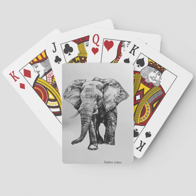 Elefant zeichnend Spielkarten (Rückseite)