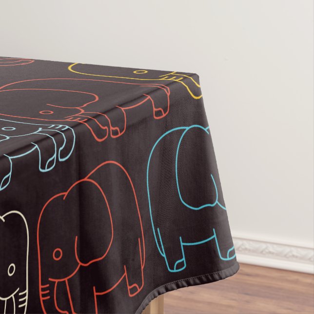 Elefant Zeichnend Tischdecke (Beispiel)