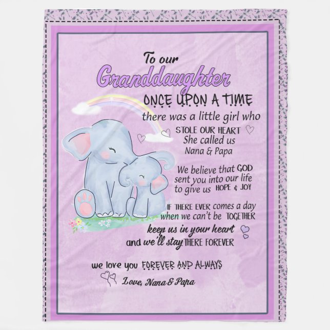 Elefant zu unserer Enkeltochter-Liebe, die du für  Fleecedecke (Vorderseite)