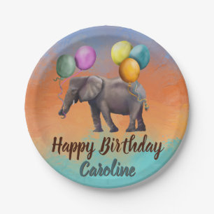 Elefant zum Geburtstag  Pappteller