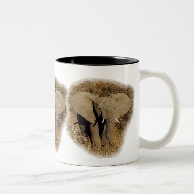 Elefantbabysafari-Tassen u. -schalen Zweifarbige Tasse (Rechts)