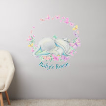 Elefante Blume Schmetterlinge Kinderzimmer
