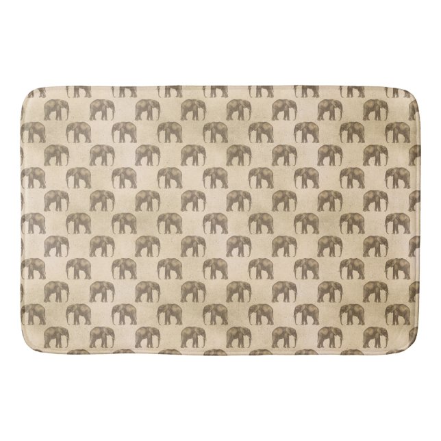 Elefante Vintage schicke Tiere Badematte (Vorderseite)