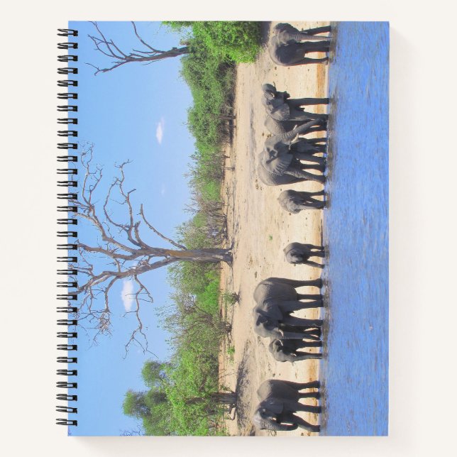 Elefanten auf dem Spiral Bound Notebook Notizbuch (Vorderseite)