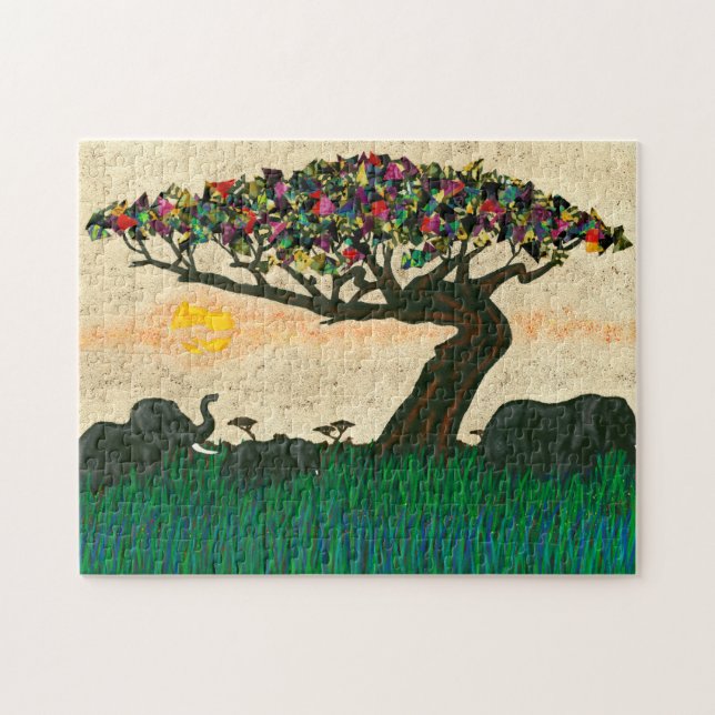 Elefanten auf den Flugzeug Afrikas (Horizontal)