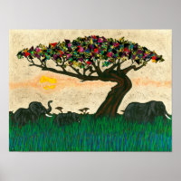 Elefanten auf den Flugzeug Afrikas