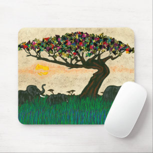 Elefanten auf den Flugzeugen Afrikas Mousepad