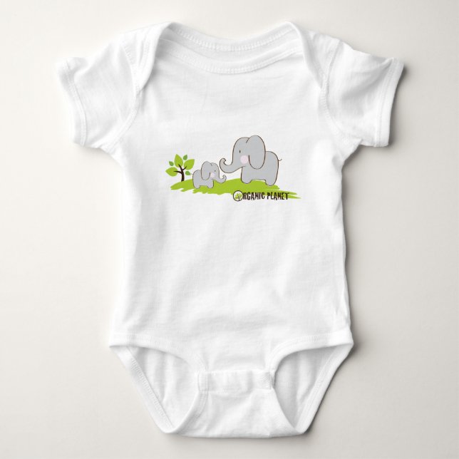 Elefanten Bio Planet Kinder T - Shirt (Vorderseite)
