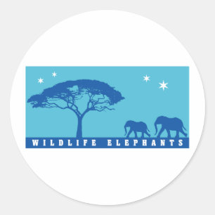 Elefanten der Wildtiere Runder Aufkleber