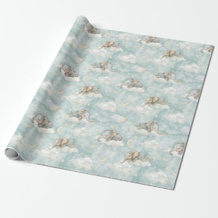 Elefanten, die auf Wolken schlafen Geschenkpapier