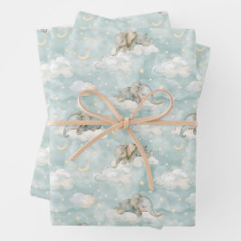 Elefanten, die auf Wolken schlafen Geschenkpapier Set