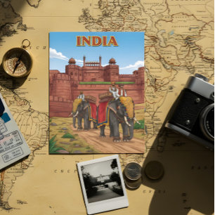 Elefanten, die Fahrer mitführen Postkarte