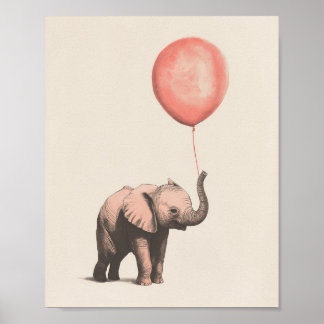 Elefanten Druck | Baby Elefant Kunst | Kinderzimme Poster