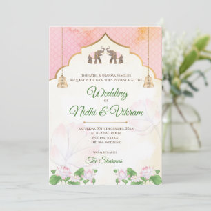 Elefanten-Einladungen & indische Hochzeitseinladun Einladung