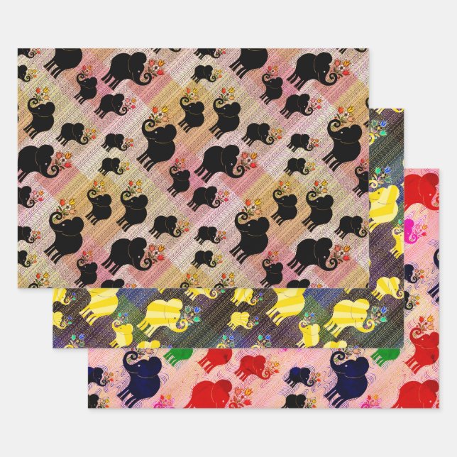 Elefanten, Elefanten und mehr Elefanten Geschenkpapier Set (Set)