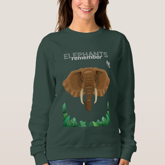 Elefanten erinnern sich an Sweatshirt (Vorderseite)