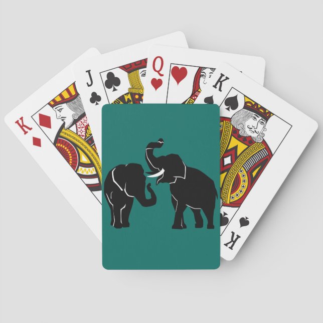 Elefanten, Familie, Karten für Ihre Farben spielen Spielkarten (Rückseite)