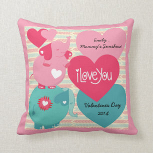 Elefanten fertigten Valentinsgruß-Kissen besonders Kissen