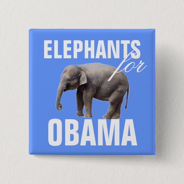 Elefanten für Obama Button (Vorderseite)