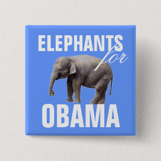 Elefanten für Obama Button