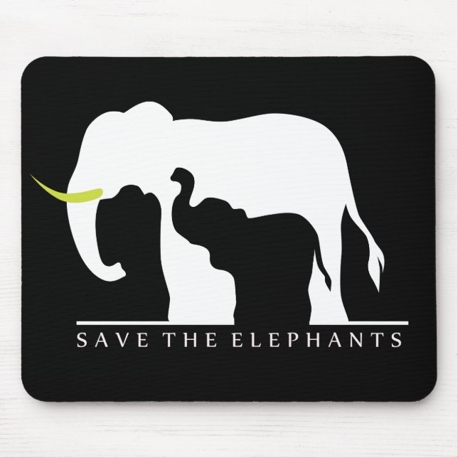 Elefanten gerettet (schwarz) mousepad (Vorne)