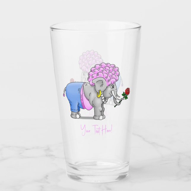 Elefanten Happy Valentines Day Glas (Vorderseite)