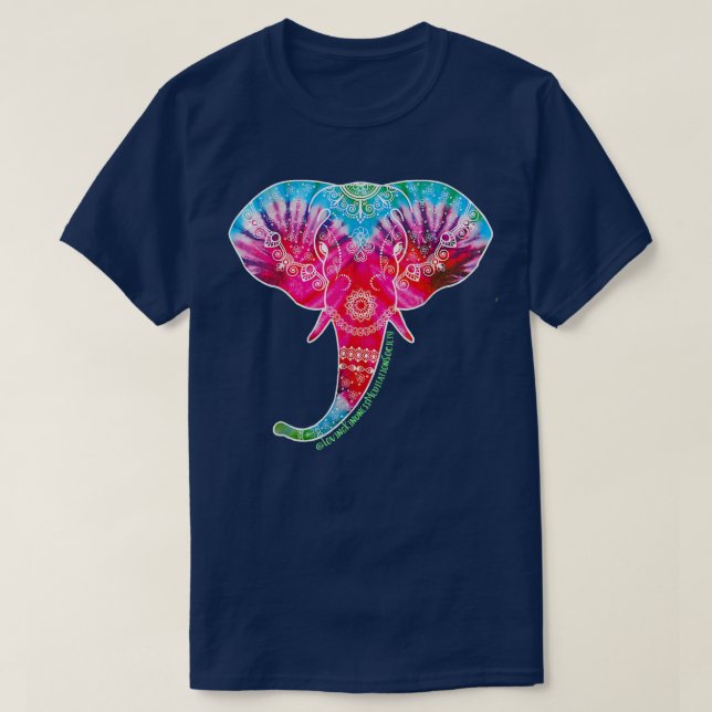 Elefanten Henna Liebe Calm Gefärbte Krawatte Liebe T-Shirt (Design vorne)