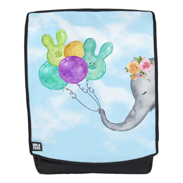 Elefanten im Himmel Rucksack (Vorderseite)