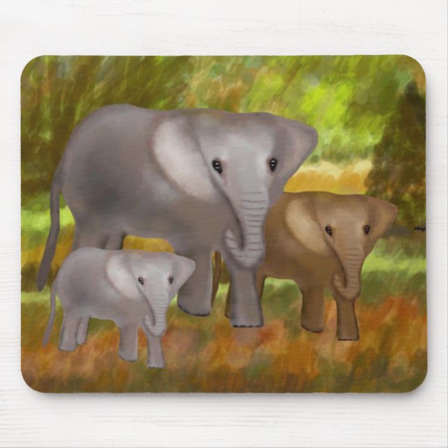 Elefanten im Regenwald Mousepad (Vorne)