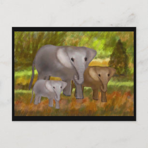 Elefanten im Regenwald Postkarte
