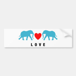 Elefanten in der Liebe Autoaufkleber