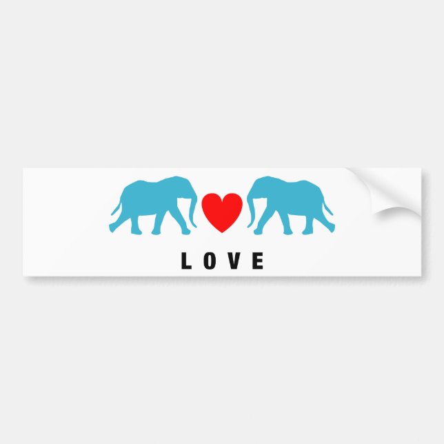 Elefanten in der Liebe Autoaufkleber (Vorne)