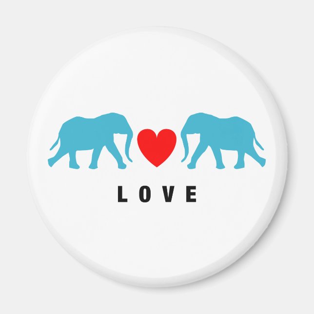 Elefanten in der Liebe Magnet (Vorne)