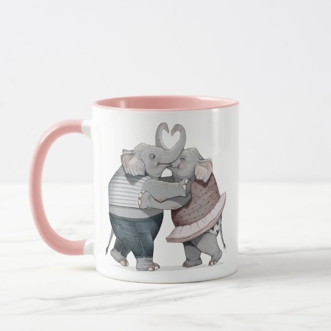 Elefanten in der Liebe Tasse (Links)