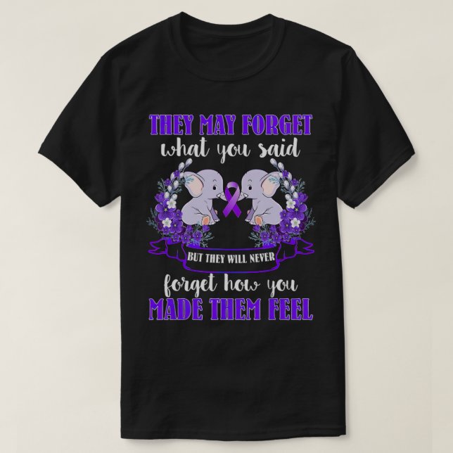 Elefanten können vergessen, was Sie Alzheimer a T-Shirt (Design vorne)
