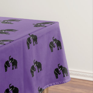 Elefanten Lila Tablecloth-Familie, benutzerdefinie Tischdecke