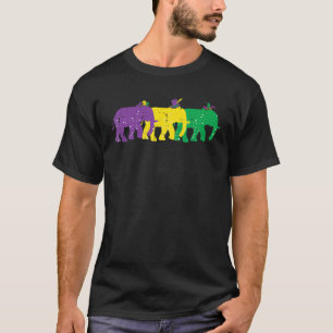 Elefanten Lila Yellow Louisiana Mardi Gras Women T-Shirt