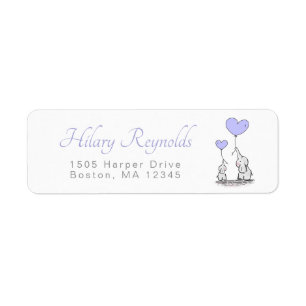 Elefanten   Lilac Heart Balloons Babydusche