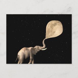 Elefanten machen Vollmond Postkarte