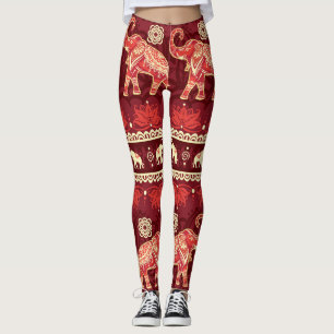 Elefanten März: Spielerisches nahtloses Muster. Leggings