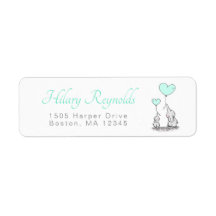 Elefanten | Minze Green Heart Balloons Babydusche