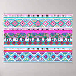 Elefanten mit Azteken Muster Schöne Poster