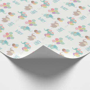 Elefanten mit Ballon-Baby-Packpapier Geschenkpapier