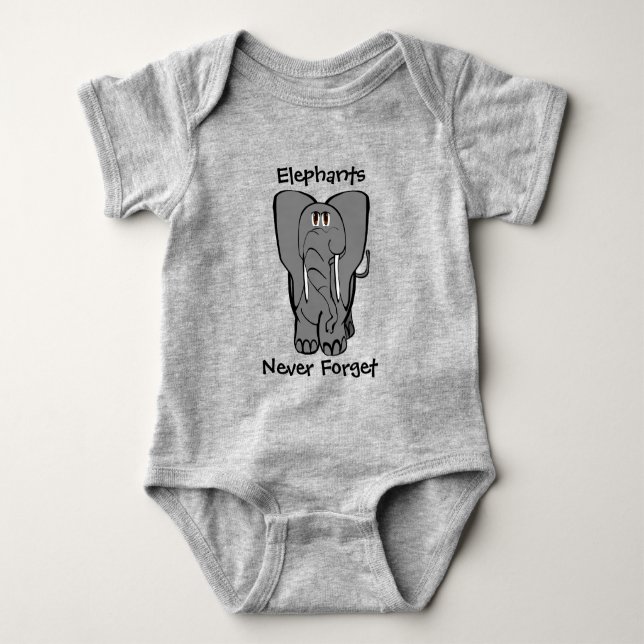 Elefanten nie vergessen baby strampler (Vorderseite)
