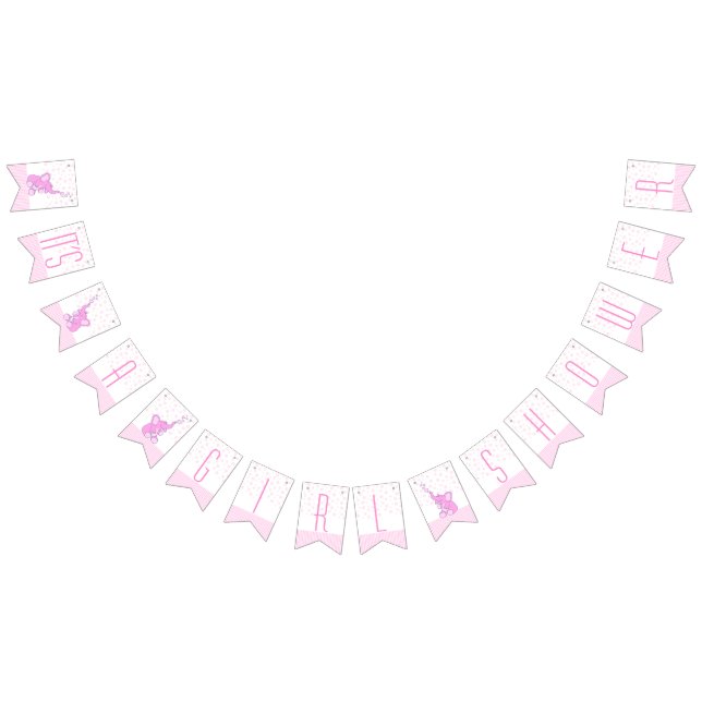 Elefanten pink Es ist eine Mädchen-Babydusche Wimpelkette (Alle)
