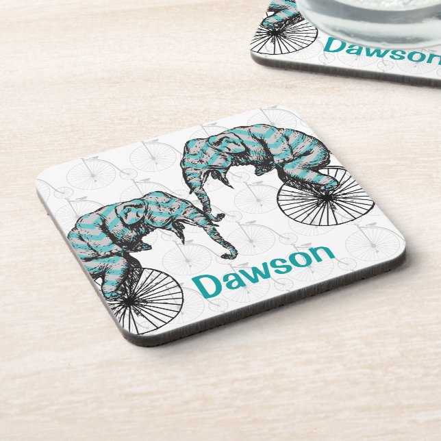 Elefanten Plus Bikes Gleich YIKES! Untersetzer (Linke Seite)