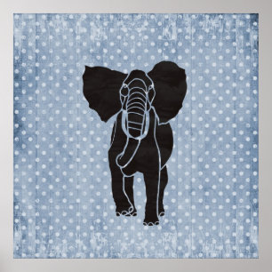 Elefanten Polka Poster