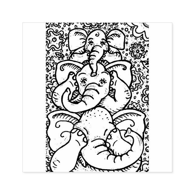 ELEFANTEN SEHEN KEINE EVIL-RUBBER-BRIEFMARKE GUMMISTEMPEL (Prägung)