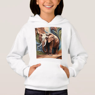 Elefanten-Tante in geschichteten Papier-Schnitt-Er Hoodie