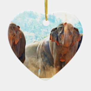 Elefanten Tiere Safari Schicksal Frieden Liebe Keramik Ornament